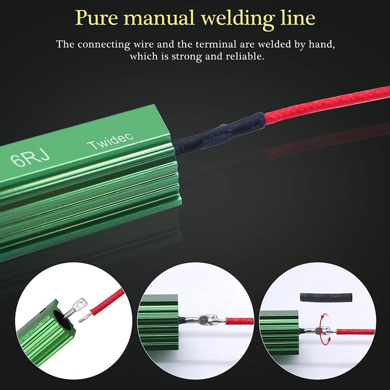 Twidec/4Pcs 50W 6Ohm LED Load Resistors For Fix LED Hyper Flash Turn Signal Light Bulb Fast Blink Error Code Warning Cancellor RX24-50W6-4X - Image 5